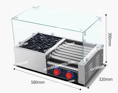 Machine Commercial Sausage Grilling Machine Electric Heating Temperature Control Grilled Hot Dog Sausage Stall Machine