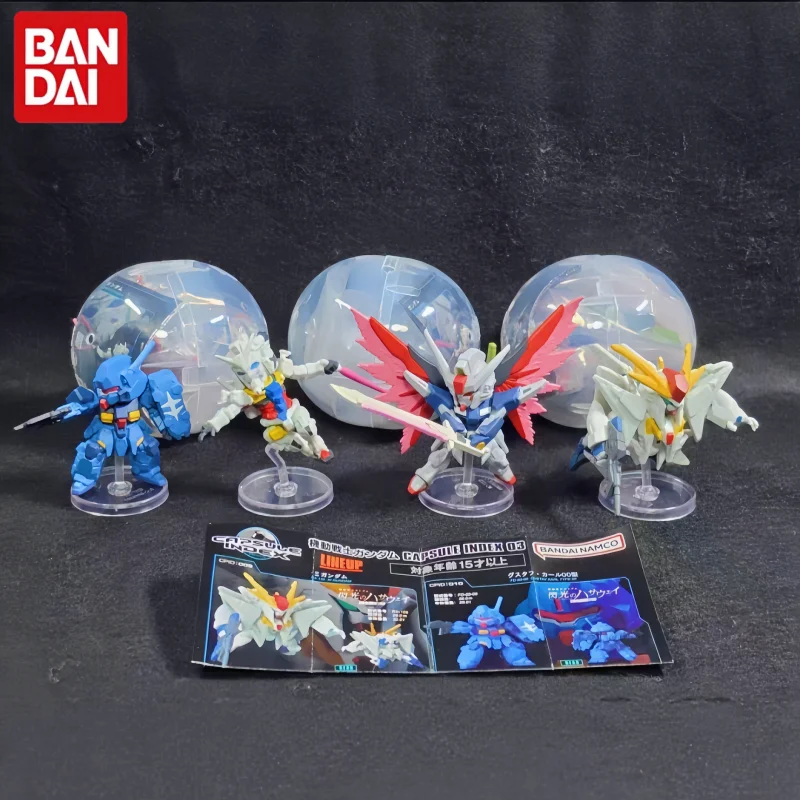 Bandai Gashapon Gundam Capsule Index 03 Q Figure Ξ Gundam Destiny Gustav Karl White Gundam PVC Model Collection Ornament