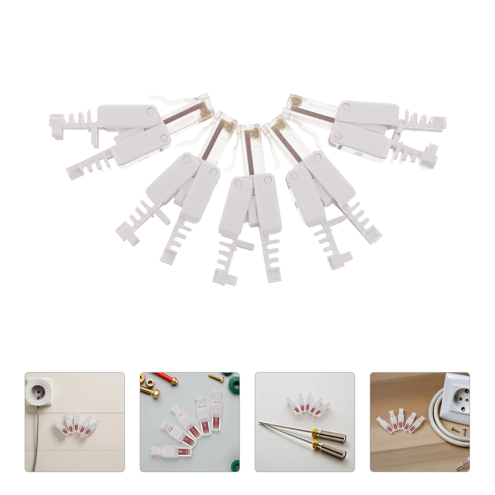 

5Pcs Cat6 Ethernet Cable Plugs Upgraded Gigabit Pass Through Modular Connectors Unshielded Network Cable Ends for Home