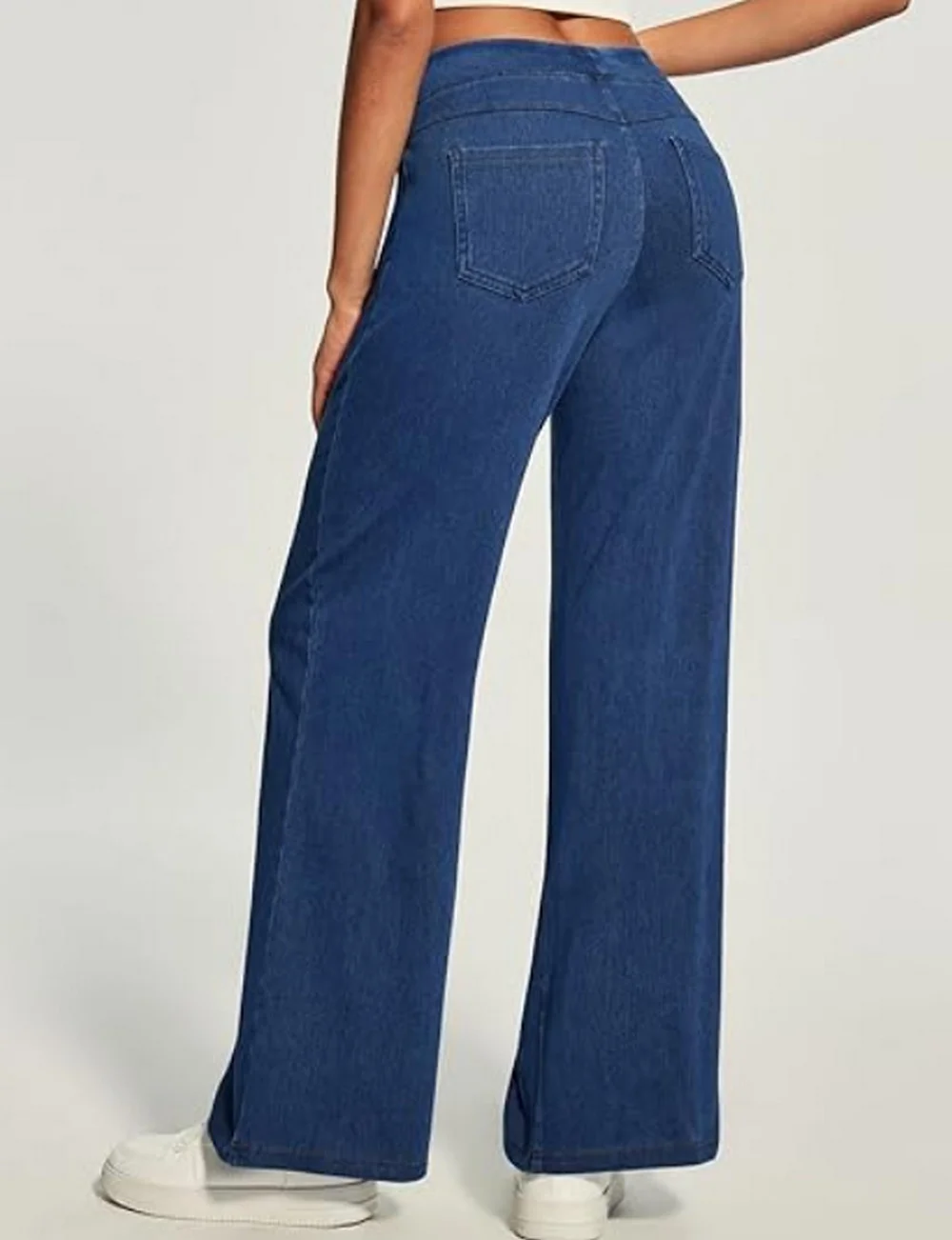 

Wide Leg Jeans Woman High Waist Pull On Baggy Stretchy Jean Pants Straight Leg Denim Pants Elastic Waist