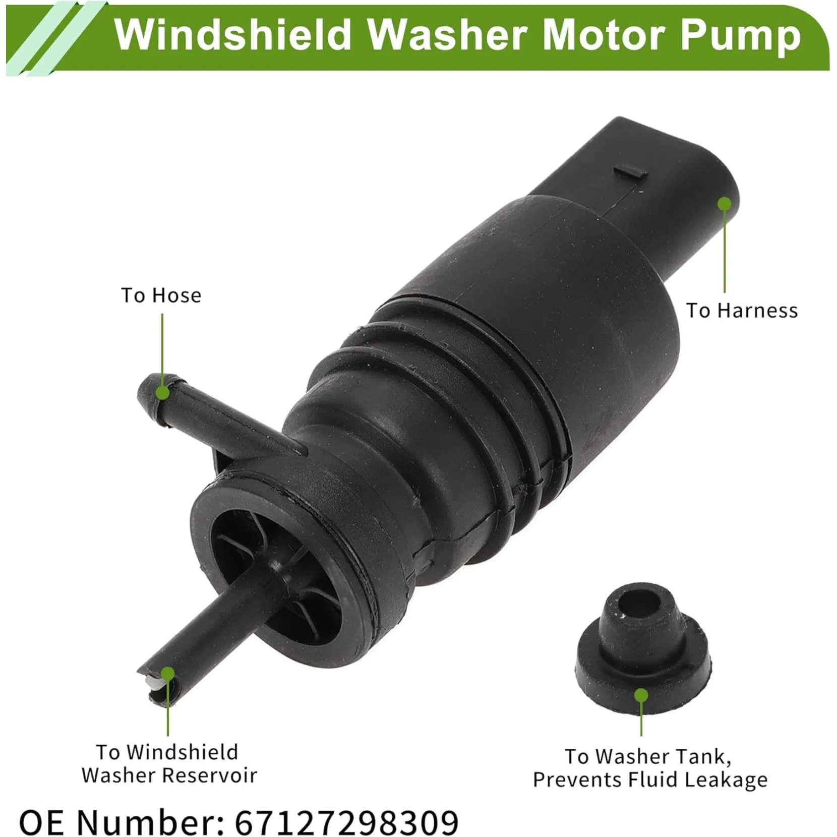 67127298309 Windshield Washer Pump for BMW 228i 228i xDrive 230i 230i xDrive 330e 330e xDrive 330i 330i xDrive 2021-2024