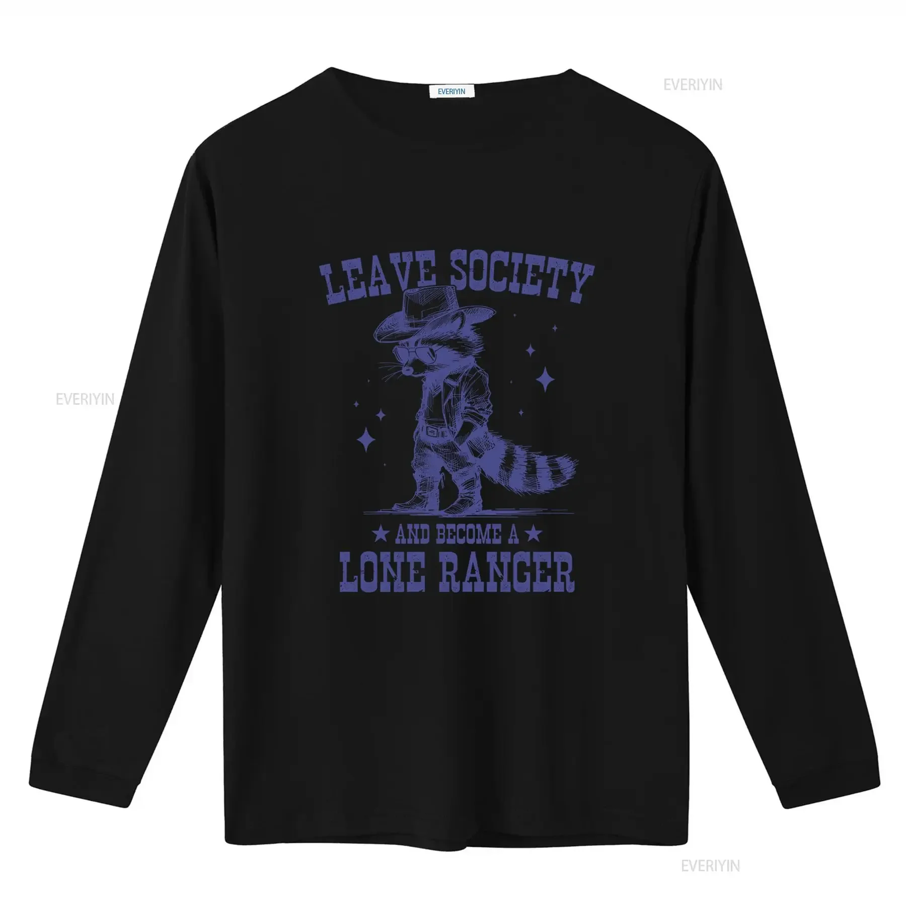 Cowboy Racoon Leave Society Lone Ranger Funny T Shirt 1837 vintage Washed Stylish Slightly fashion designer clothes