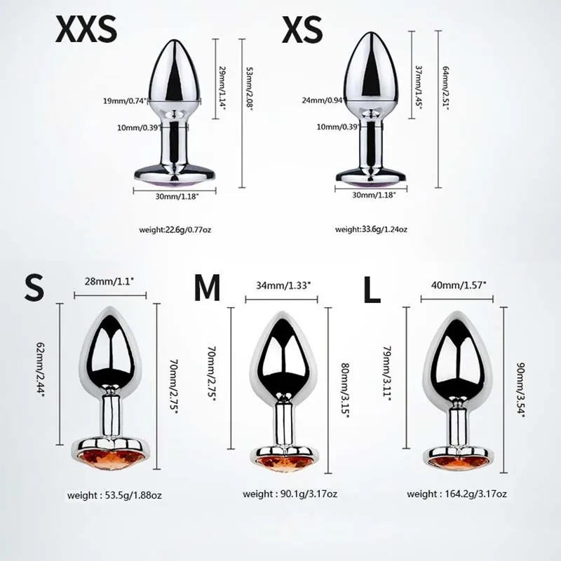 المكونات المعدنية الشرج مع قاعدة جوهرة المبتدئين للخبير 5 حجم بعقب المكونات G-نقطة تدليك قضبان اصطناعية الإناث/الذكور الأزواج الجنس لعب الكبار