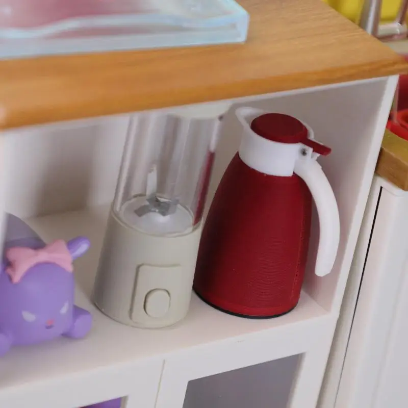 1 قطعة مشهد الدمية زخرفة اكسسوارات دمية مصغرة الهواء المقلاة محاكاة زجاجة ماء دافئ الأرز دلو عصارة الأجهزة