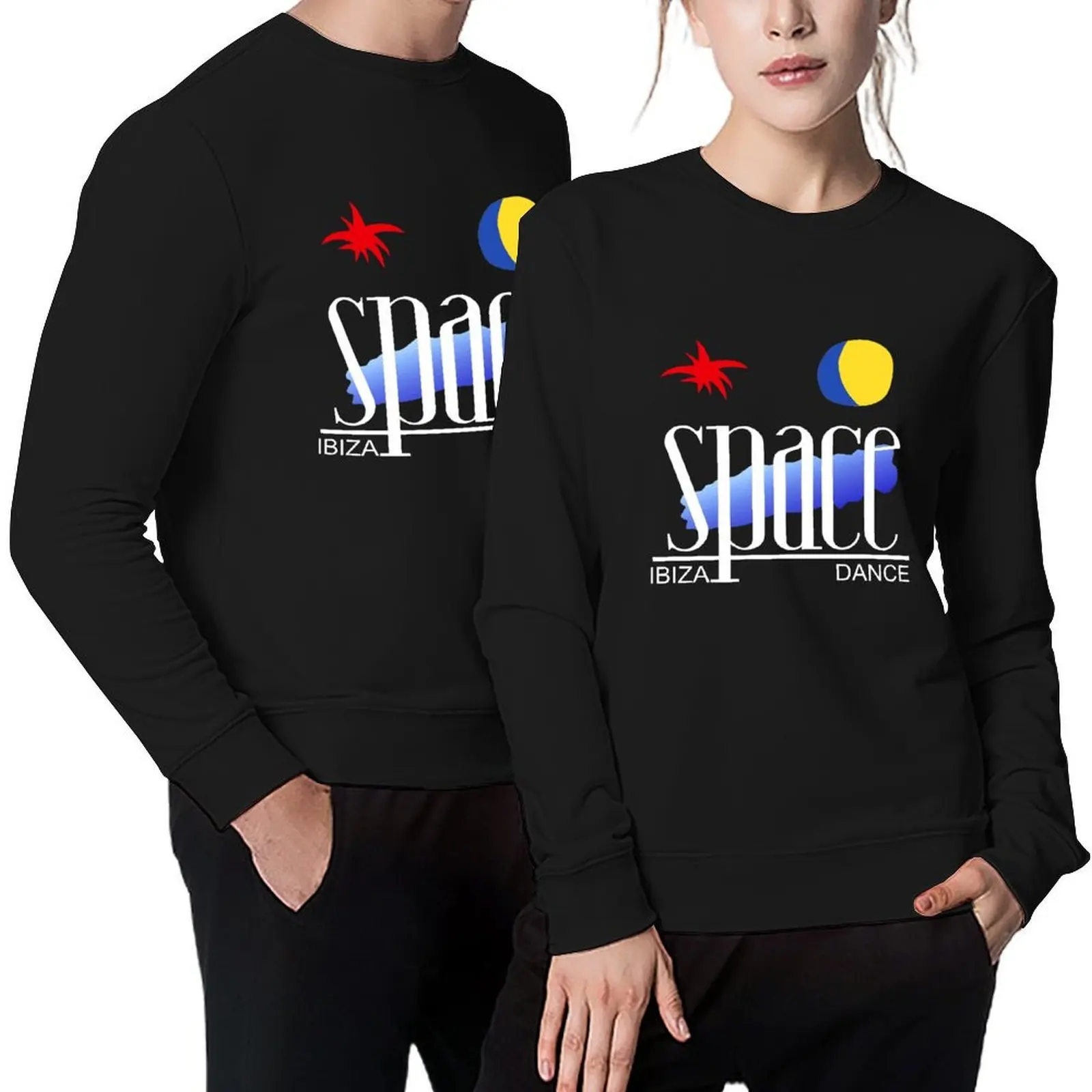 

SPACE Ibiza Dance: MODEL 2 classic black Mythical nightclub of La French Touch Pullover autumn new products sweatshirt for men