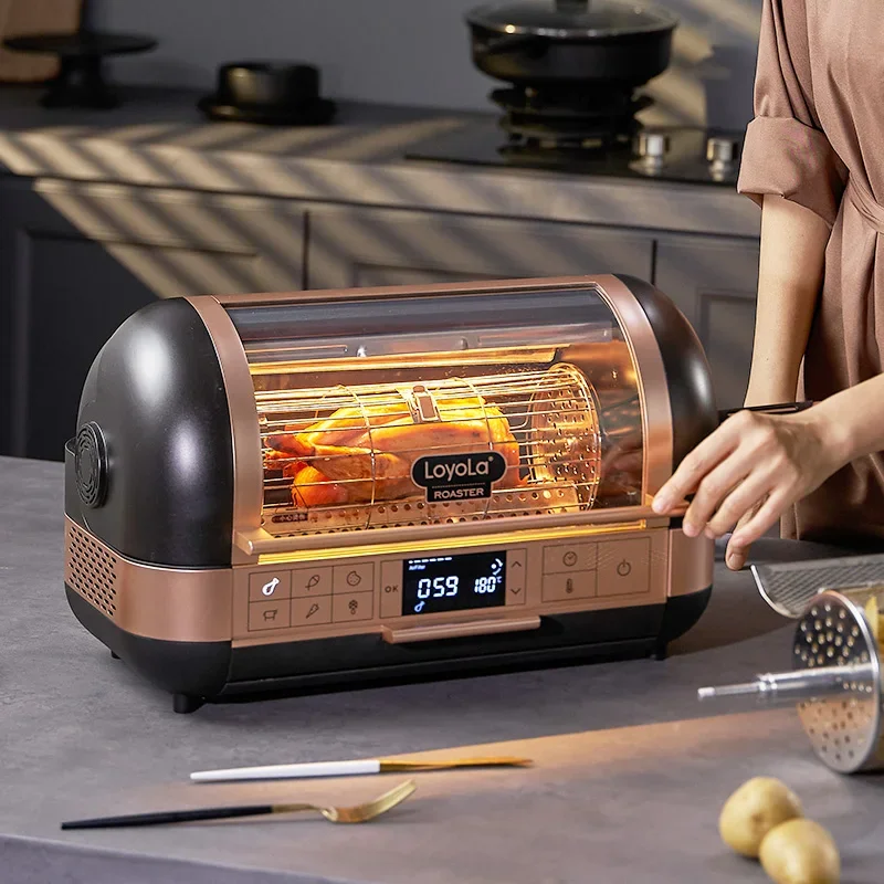 Electric Oven Air Fryer All-in-one Machine Home Baking Automatic Intelligent Rotary Korean Roast Chicken