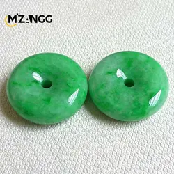 Natural Cold Jade Peace Buckle Pendant Jadeite Yang Green Peace Buckle Necklace Personality Fashion Jewelry Men's and Women's