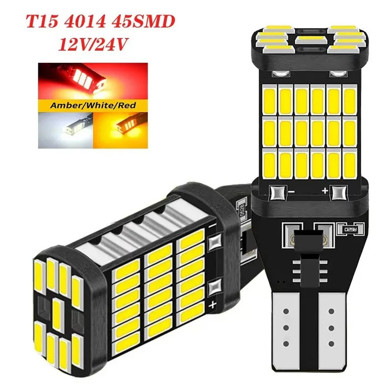 2 قطعة T15 عكس الضوء W16W Led السوبر مشرق 10 واط Canbus احتياطية ضوء سيارة بارك ضوء أبيض أحمر 12 فولت #6
