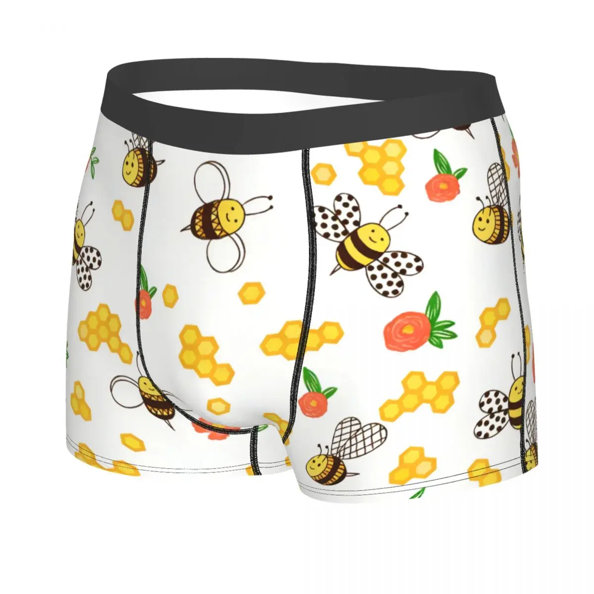Custom Funny Bees And Flowers Boxers Shorts Men Briefs Underwear Novelty Underpants