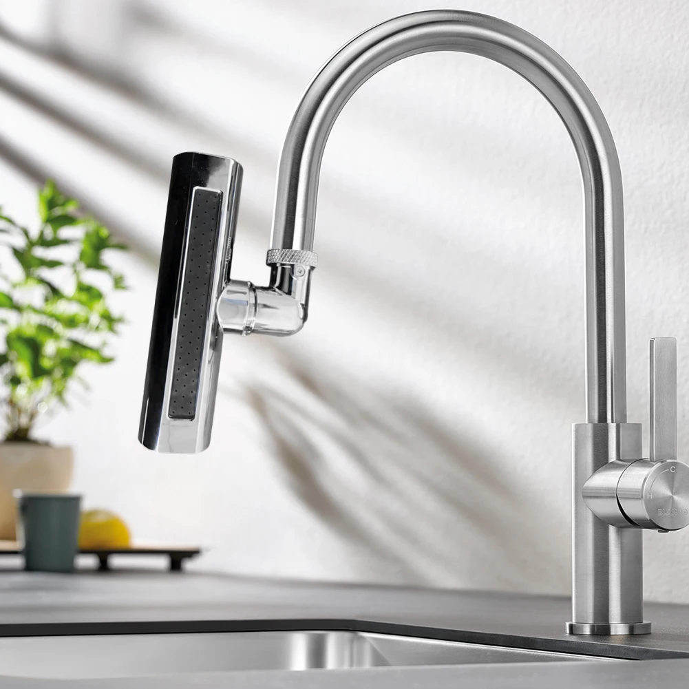 Torneira cascata de cozinha 360 °   Bico giratório para pia de cozinha, adaptador de pulverizador para torneira de pia à prova de respingos, 4 modos para pia de cozinha