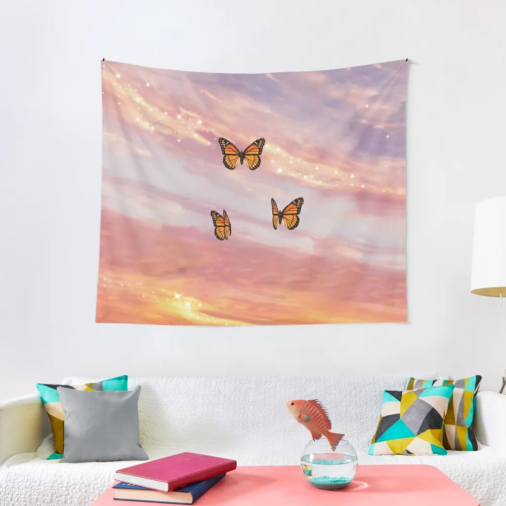 

Butterfly Sunset Aesthetic Tapestry Aesthetic Room Decoration Bedroom Decor Aesthetic Room Design Tapestry