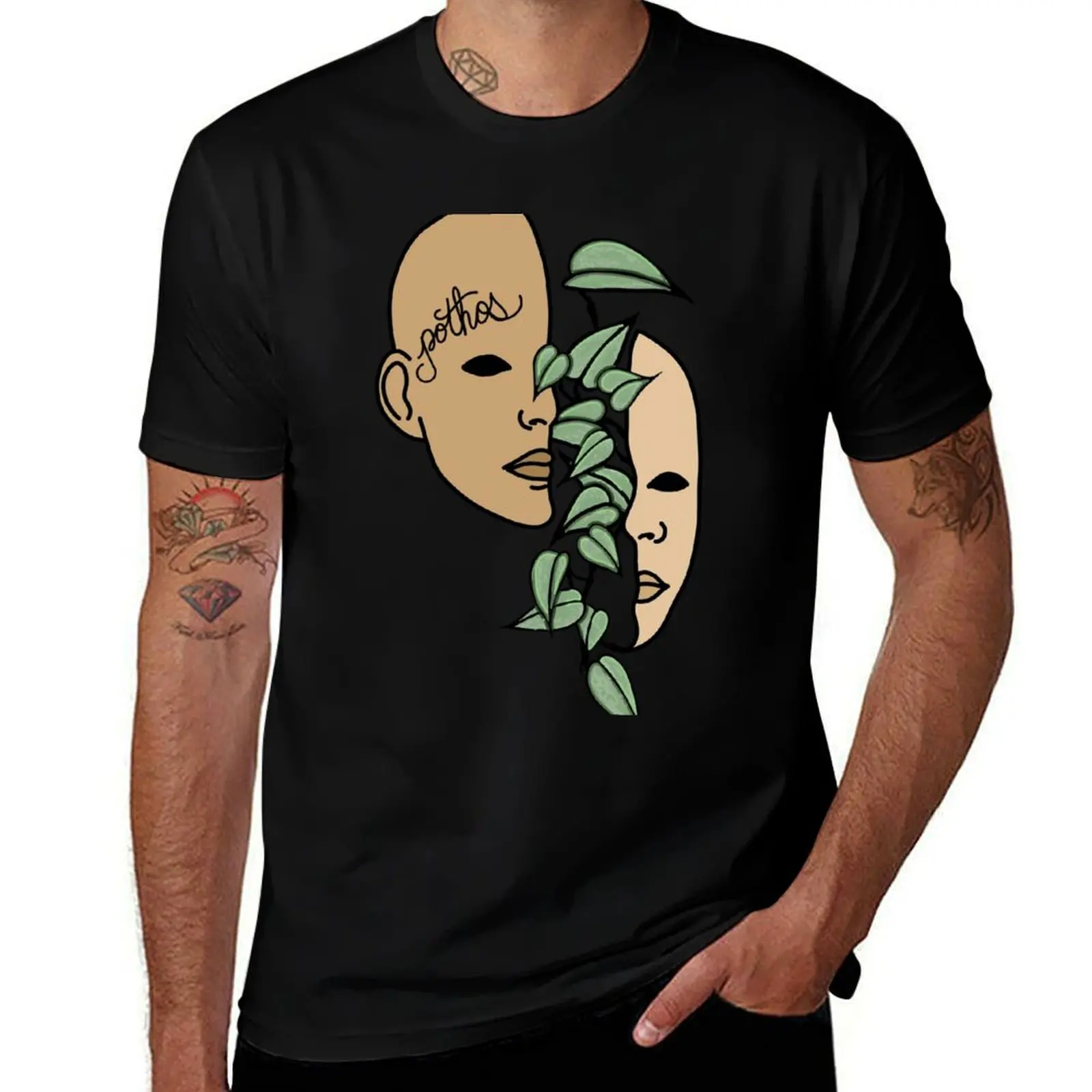 Pothos House Plant, Weird and Creepy, Multicultural Acceptance, T-Shirt Basic Solid Color Short Sleeve T-Shirt