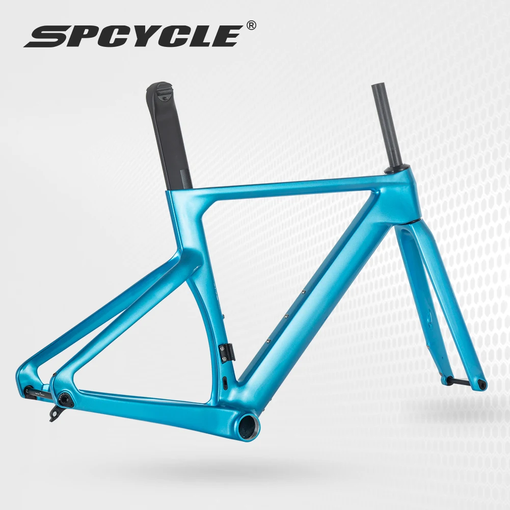 Spcycle Aero Carbon Road Bike Frame 700x32C Disc Brake Full Hidden Cable T47 Thread BB Road Bicycle Frameset