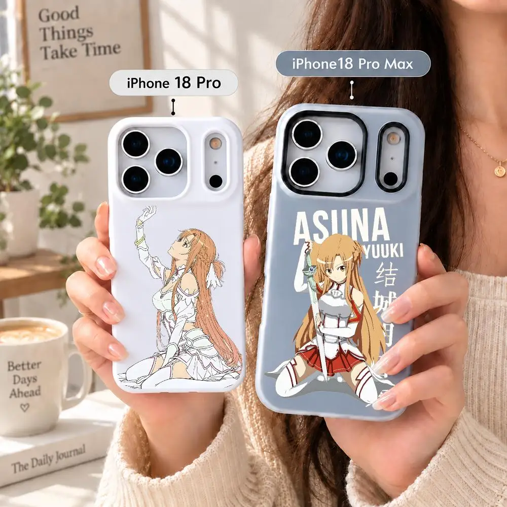 Super Anime S-Sword Art OnlineS Phone Case Luxury Candy Color 2 IN 1 Case For iPhone 18 17 Air 16 15 14 13 Pro Max For Cover