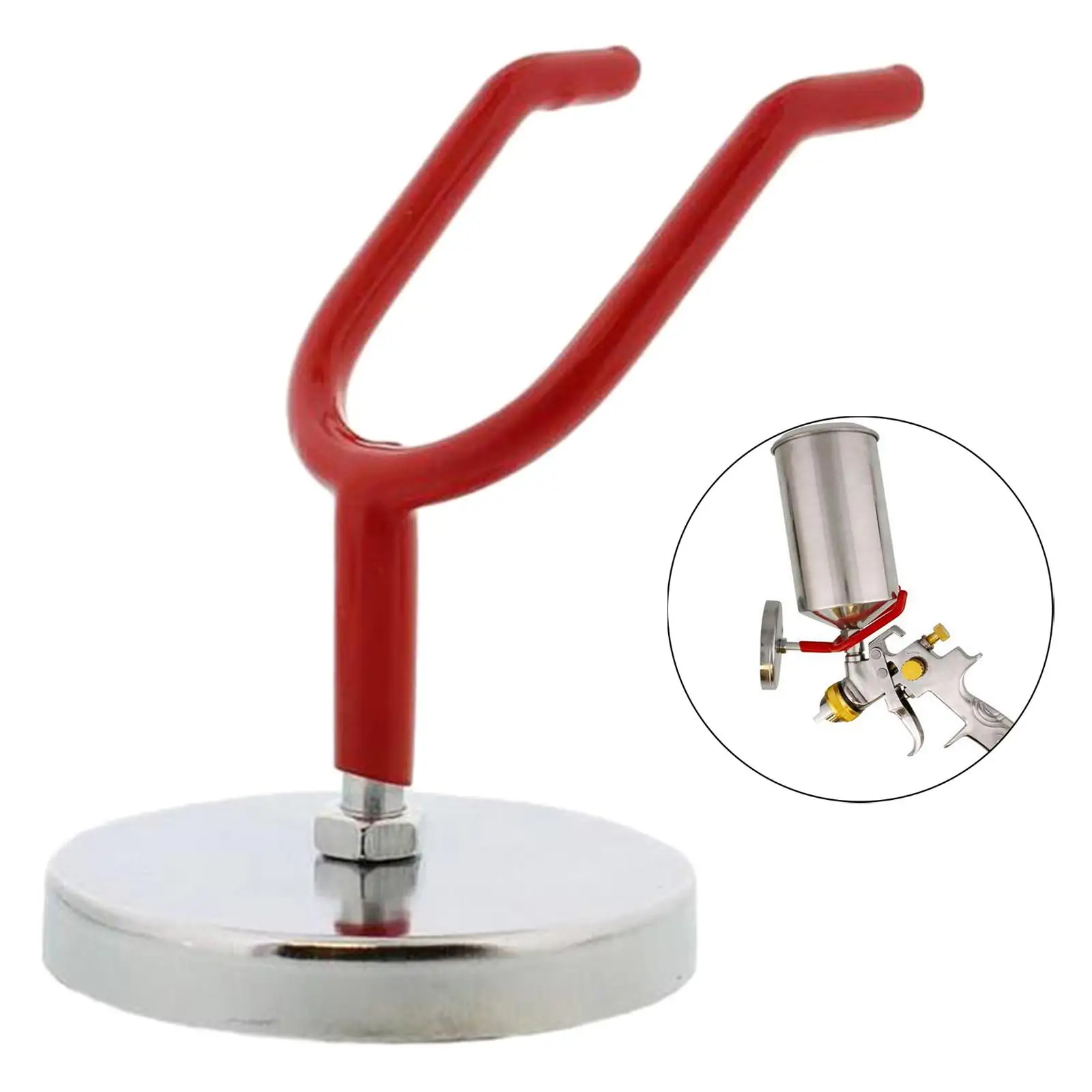 Magnetic Paint Spray Gun Holder Stand Gravity Booth Cup Body Shop Wall