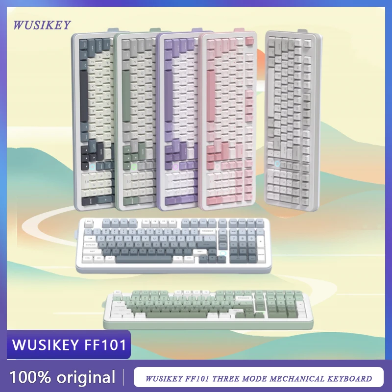 

WUSIKEY FF101 Mechanical Keyboard Wireless Bluetooth Wired Three Mode Hot Swap Custom Rgb Light Keyboard Numeric Keypad Gasket