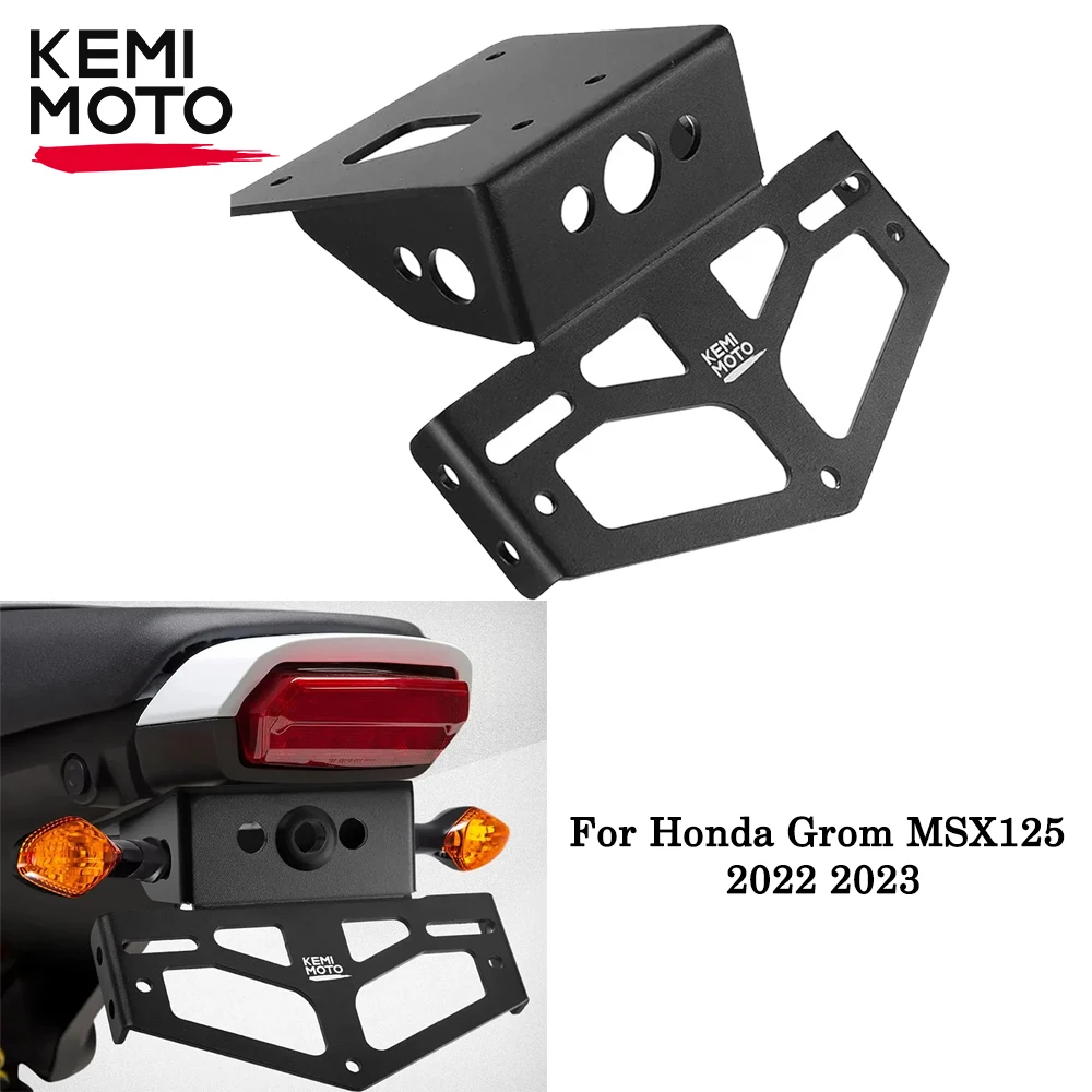 

For Honda Grom MSX125 2022 2023 License Plate Holder KEMiMOTO Registration Plate Holder Fender Eliminator Kit Bracket Tail Tidy