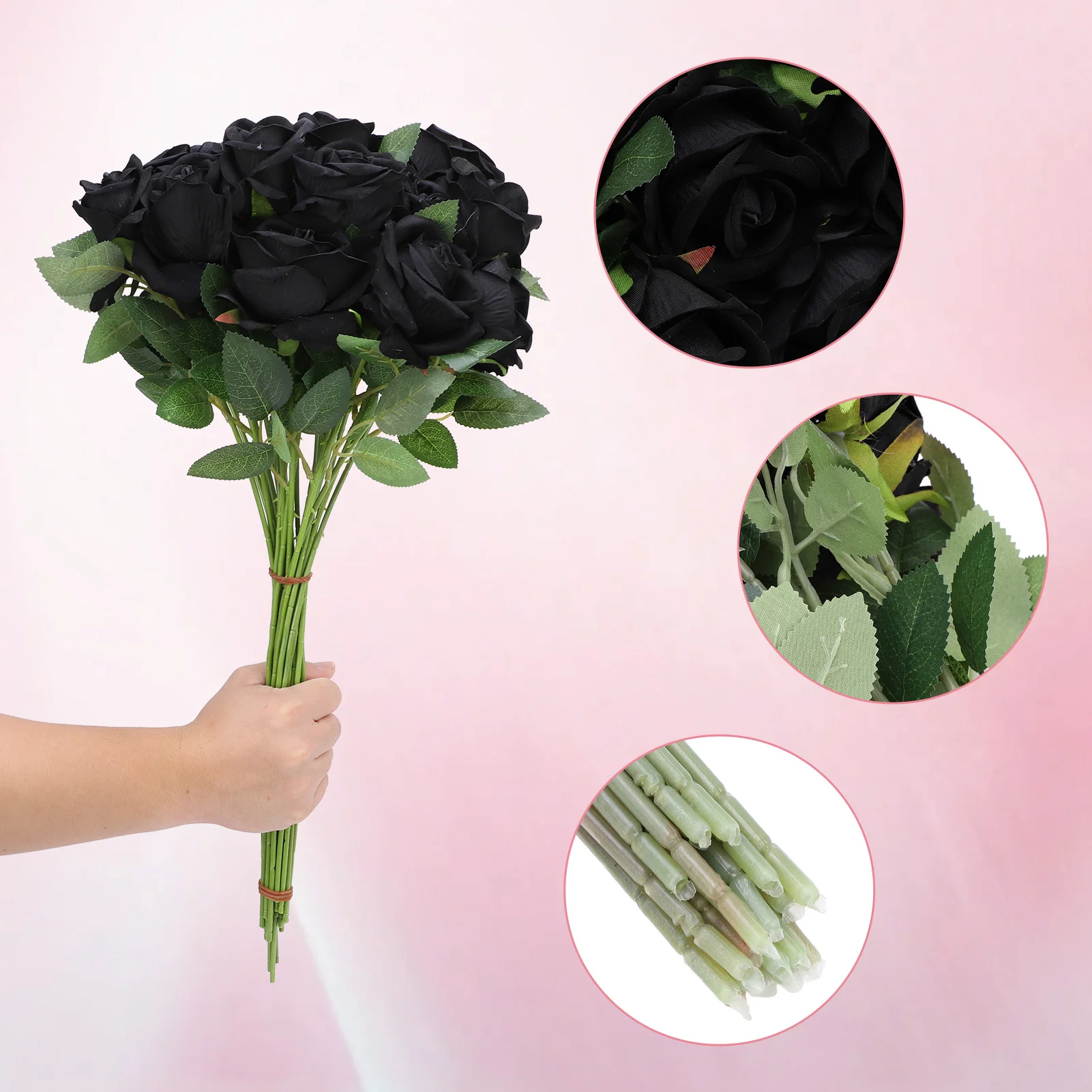 50pcs Artificial Roses Realistic Real Looking Long Stem Fake Roses For DIY Wedding Bouquets Centerpieces Arrangements Home