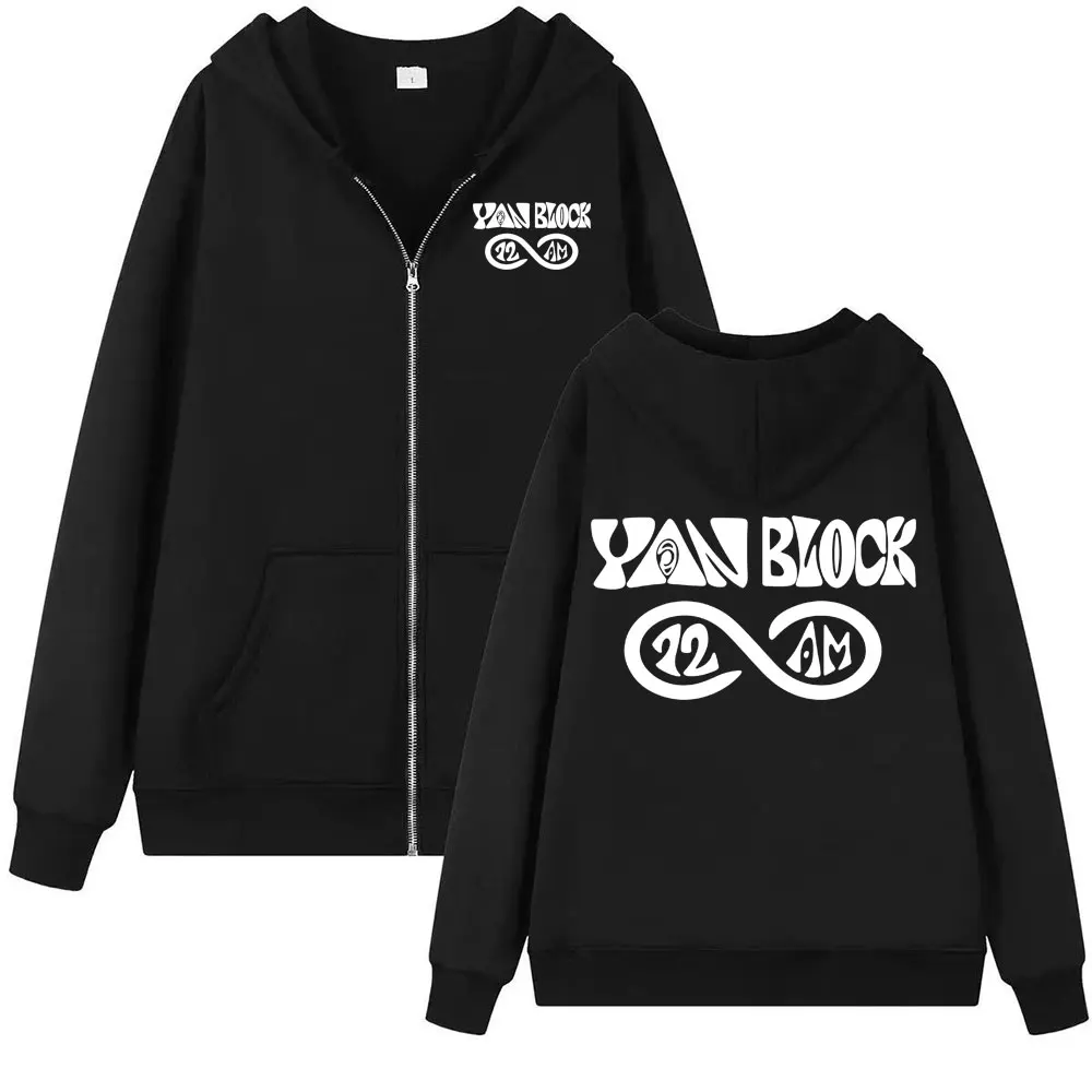 

Рэпер Ян Блок Альбом Логотип Толстовки на молнии Мужская Женская Мода Хип-Хоп Уличная Куртка Толстовка Harajuku Флисовые Пуловеры на молнии