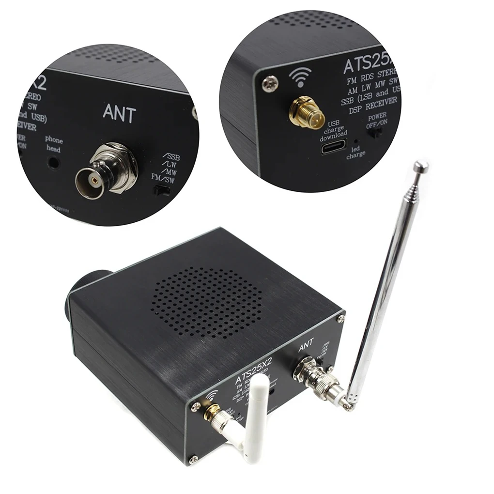 

ATS-25X2 Radio Receiver RDS Firmwa 4.1X/5.3B Network WIFI Configuration Full-band Radio With Spectrum Scanning DSP Receiver