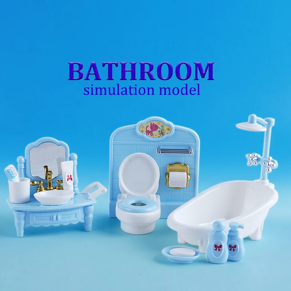 Poppenhuis Multi Color Thema Meubilair Model 1/12 Miniatuur Woonkamer Keuken Badkamer Meubels Ornament Kindercadeau