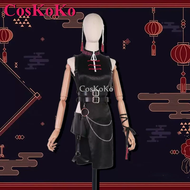 CosKoKo Ange Katrina Cosplay Anime VTuber Costume Sweet Elegant National Style Dress Halloween Party Role Play Clothing XS-XL