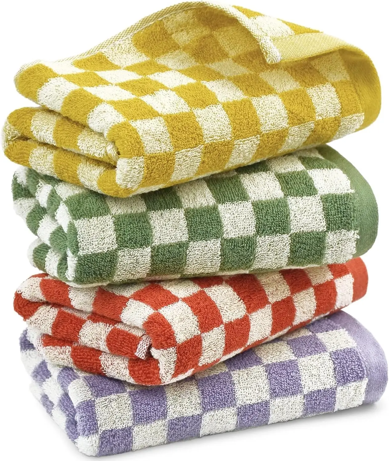 4 Pack Cotton Hand Towels, Soft Absorbent for Bathroom Kitchen Spa Gym, 13x29 Inches in 4 Colors