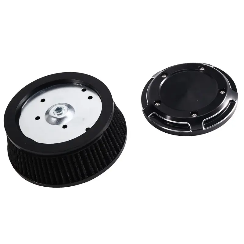 AASS-Air Filter Replacement Black Air Cleaner Cover& For Touring Softail Fat Boy FLSTN Dyna 1999-2017 Motorcycle