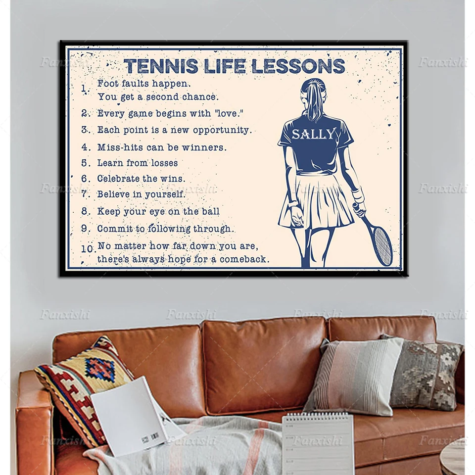 

Hd Print Canvas Tennis Life Lessons Poster, Personalized Tennis Girl Poster, Gift For Tennis Lover, Birthday Gift, Sport Gift