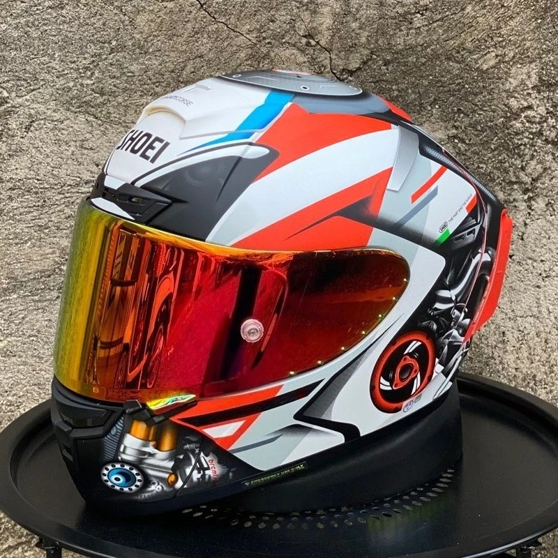 

Shoei X-Spirit III красно-белый анфас шлем X-четырнадцать X-14 X14 мотоциклетные шлемы для езды на мотокроссе гоночный мотоциклетный шлем