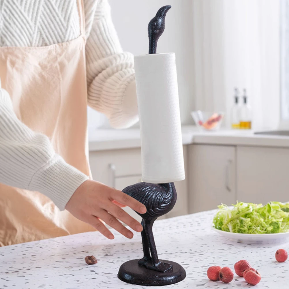 

Винтажный держатель для бумажных полотенец с фламинго, металлическая железная подставка для рулона бумаги, органайзер для столешницы, украшение для кухни и ванной комнаты