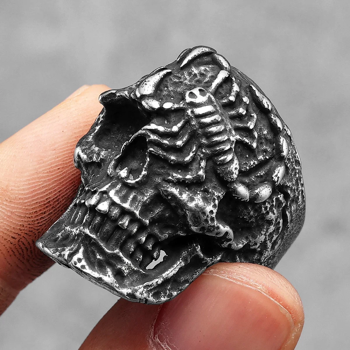Scorpion Skull Men Rings Stainless Steel Women Jewelry Punk Gothic Rock Vintage Black Stylish Fashion Accessories Gift Wholesale - view 4