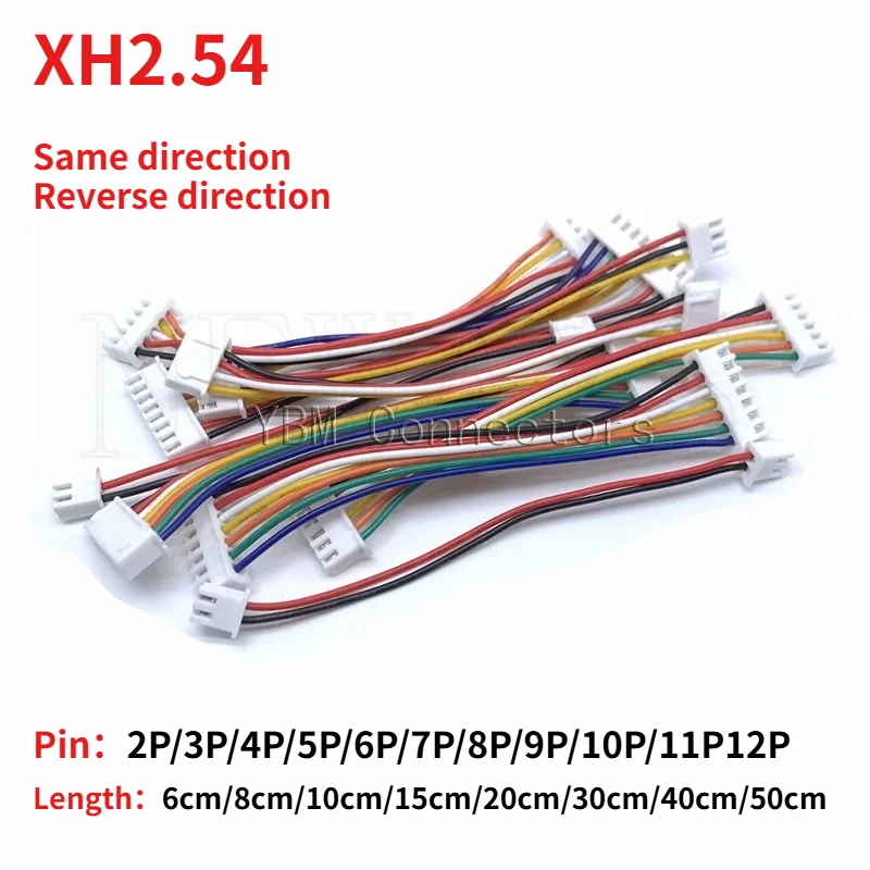 10PCS  2P3P4P5P6P7P8P10P12P XH2.54 6cm/8cm/10cm/15cm Double Head 20cm/30cm/40cm/50cm Electronic Wire Terminal Wire Cable 26awg