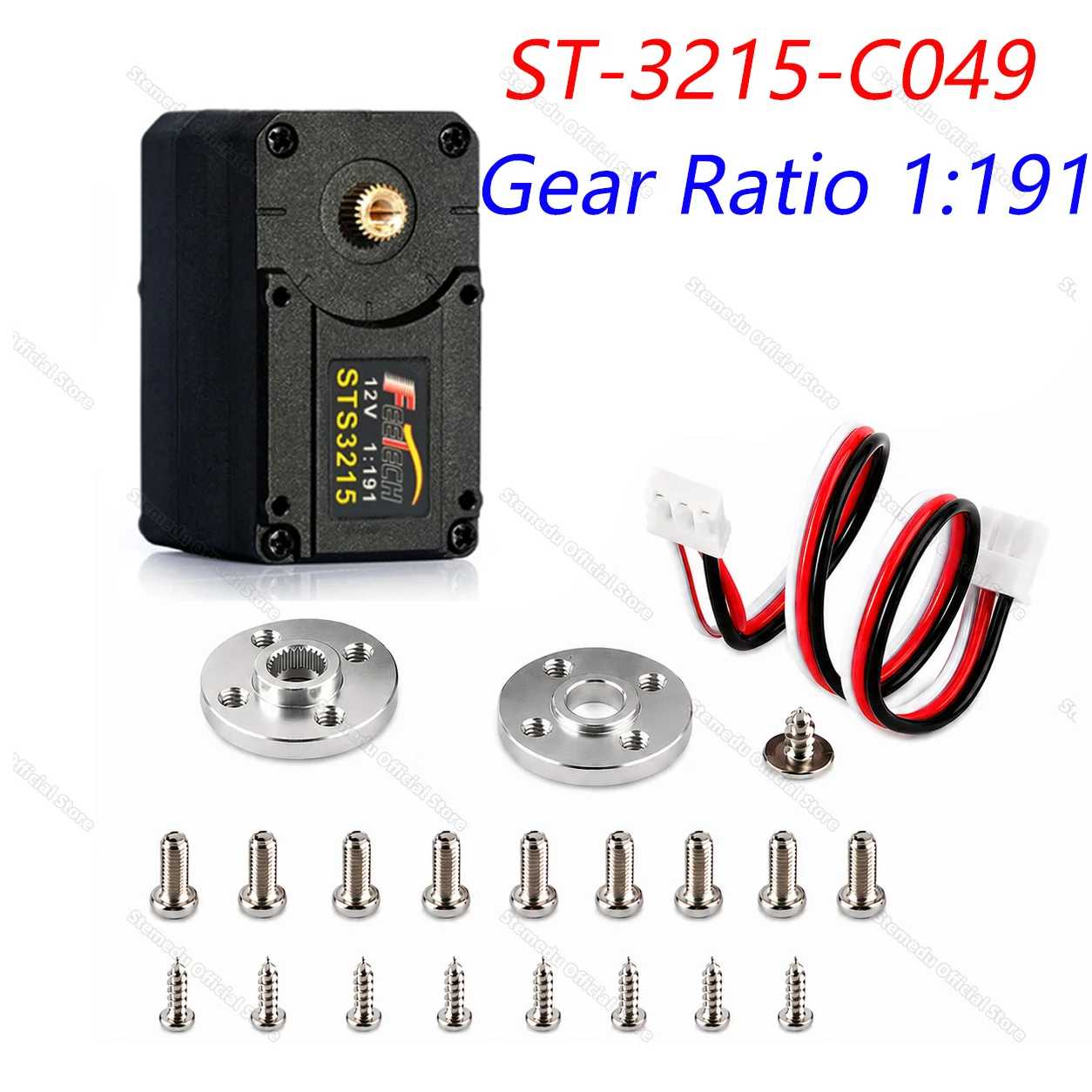 Feetech STS3215 12V 30KG 1:345/1:191 Gear Ratio Metal Gear Magnetic Encoder Dual-axis TTL Serial Servo for LeRobot SO-ARM100 101