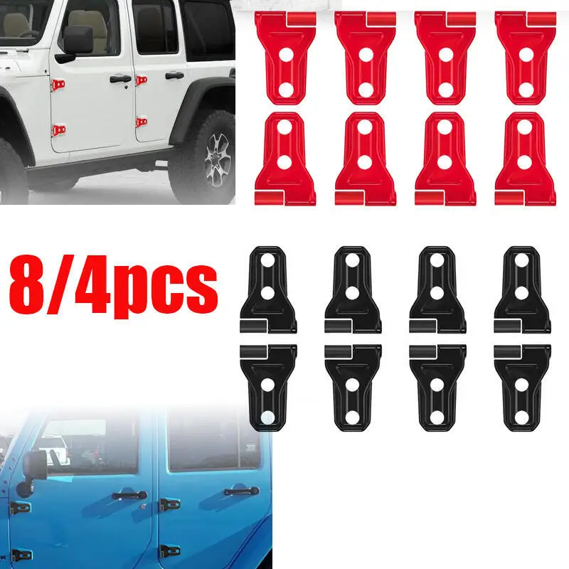 8/4Pcs Door Hinge Cover Trim External Fittings for Jeep Gladiator Jt Wrangler Jl 2018+ 2-Door 4-Door Exterior Accessories