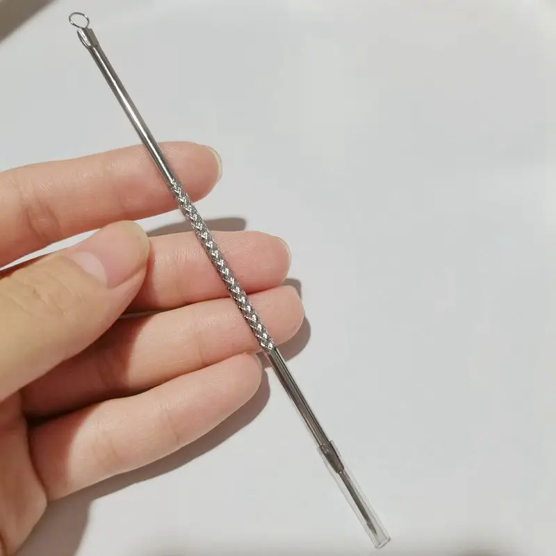 Extracteur de comédons de points noirs en acier inoxydable, dissolvant de imperfections d'acné, soins de la peau du visage, nettoyeur de pores, aiguilles, outils pour enlever