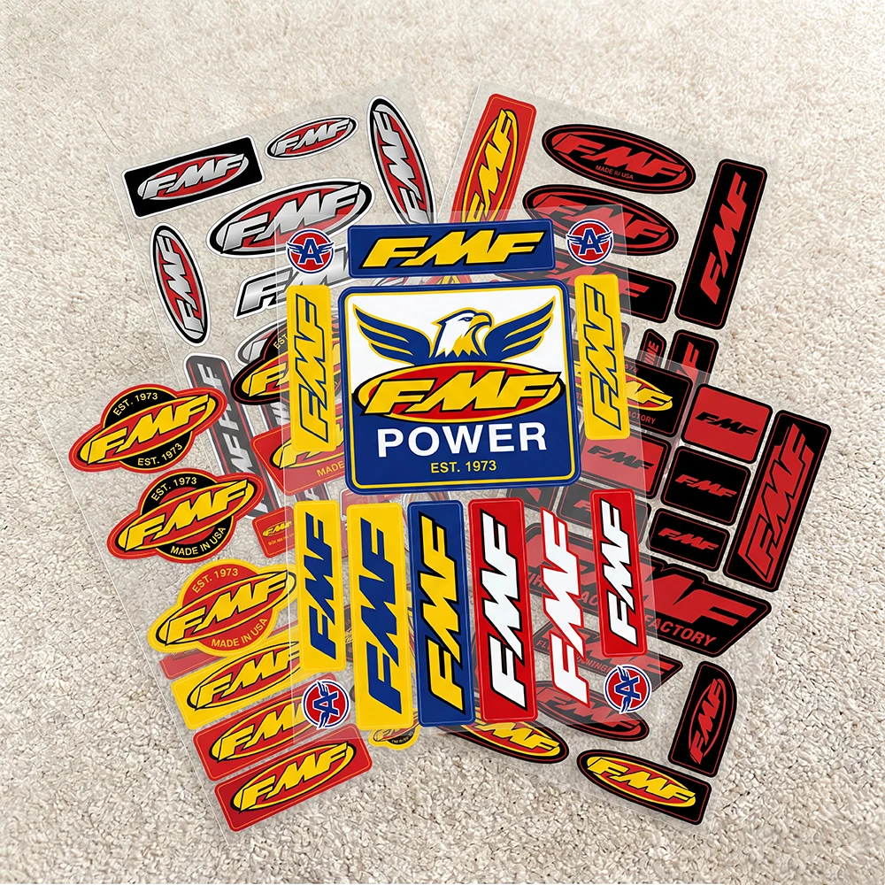 FOR FMF Waterproof Reflective Scratch Cover Sticker Universal Decor Decal For Car Motorcycle Helmet Refrigerator