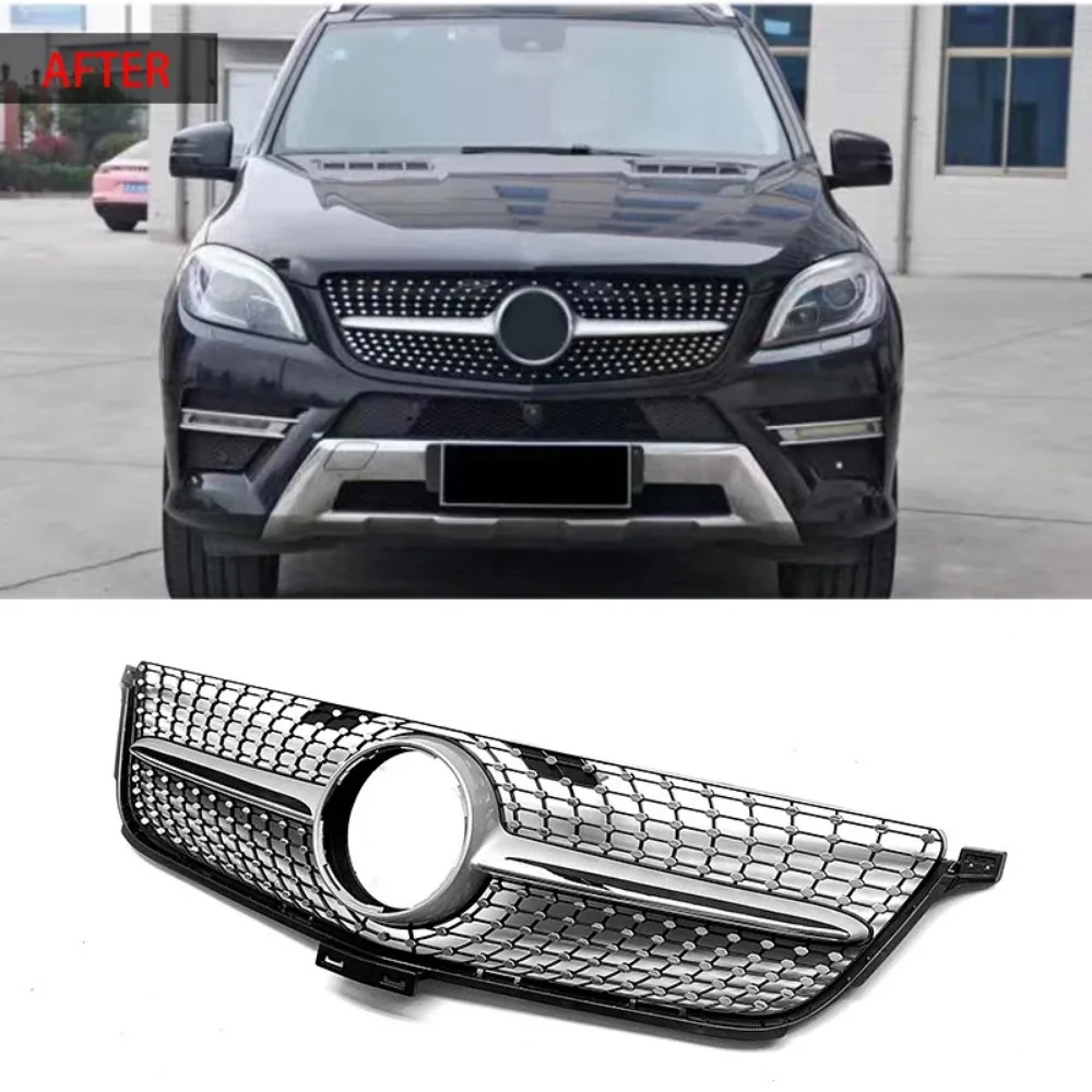 

For 2013-2015 Mercedes Benz ML W166 Racing Grille Front Bumper Grill Body Kit Accessories