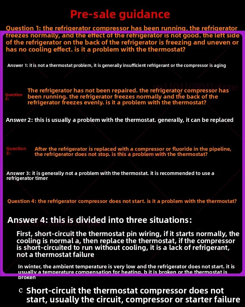 Kulkas WPF29R-103-022-EX Termostat, Dua Sisi dan Dua Pin, Kontrol Suhu Freezer 45Cm-3 Meter