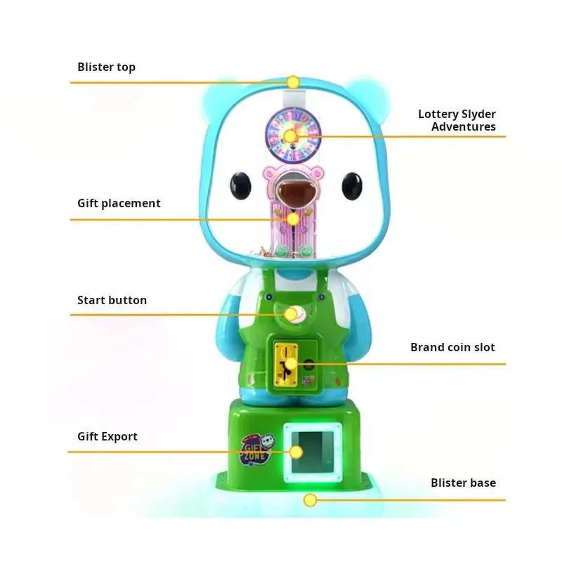 commercial children's slot game machine cute cartoon bear candy machine twist knob lift ABS material candy vending machine