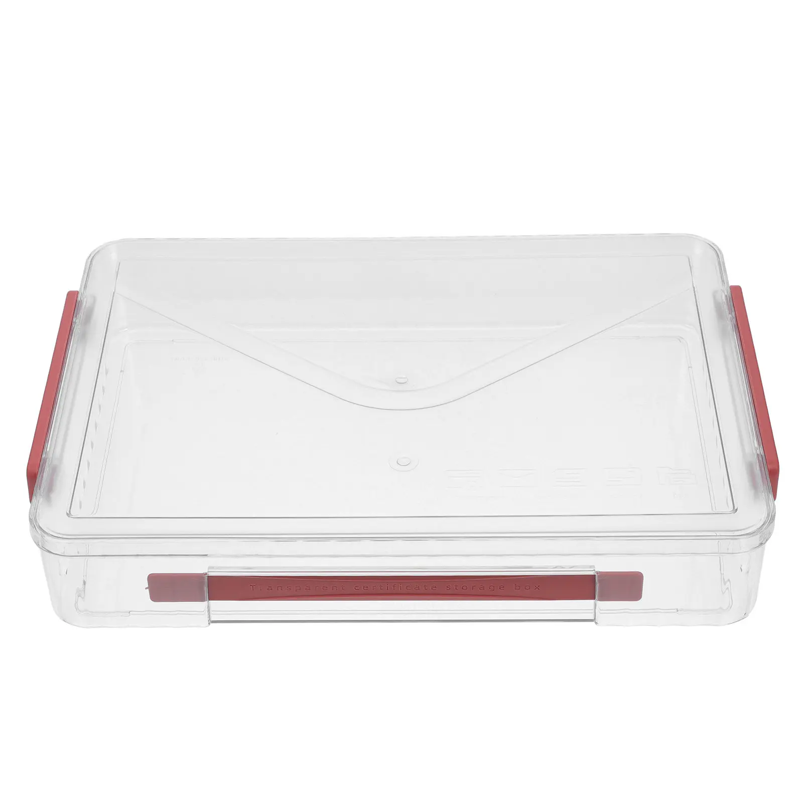 

Portable Transparent Document Organizer Box Pet Waterproof with Handle Document Storage Case File Box