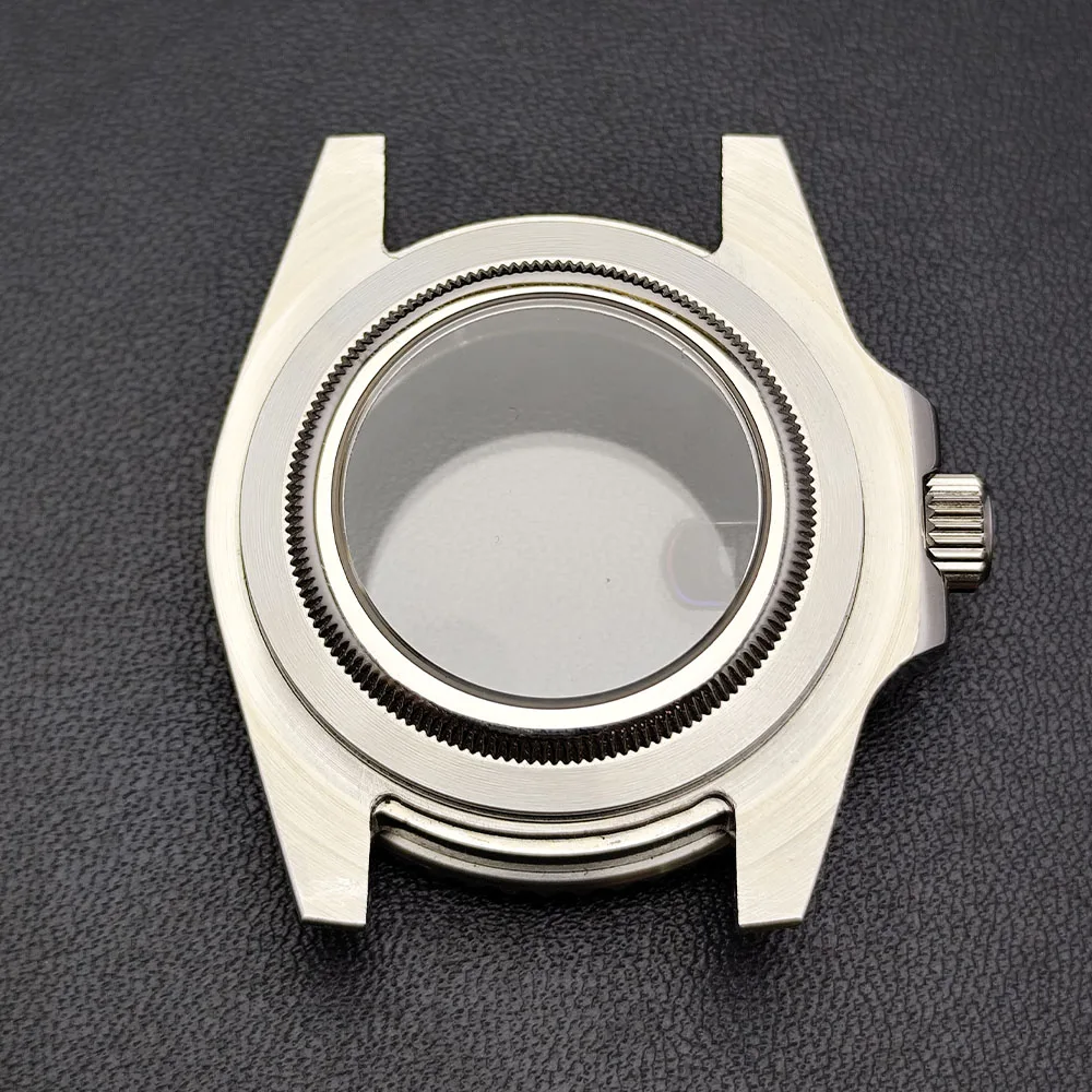 40.5MM Sapphire glass GMT Bidirectional Rotation No bezel watch case fit NH34/35/36 Movement Fit 28.5mm Dial Accessories Parts