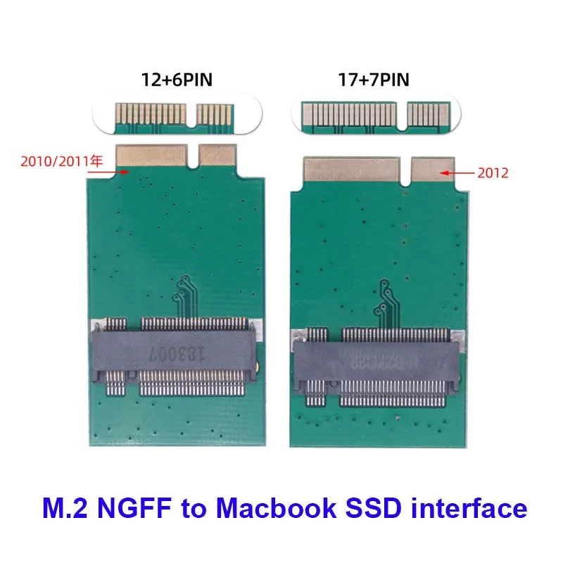 OULLX M.2 NGFF To 7+17Pin 6+12Pin Adapter Card For 2012 Macbook Air 2010 2011 2012 A1466  A1465 Converter for PC Computer