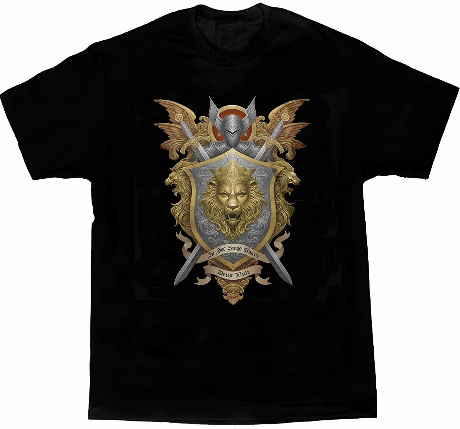 God Almighty Archangels Weapons Middle Ages Shield and Armor Sword T-Shirt. Summer Cotton O-Neck Short Sleeve Mens T Shirt New