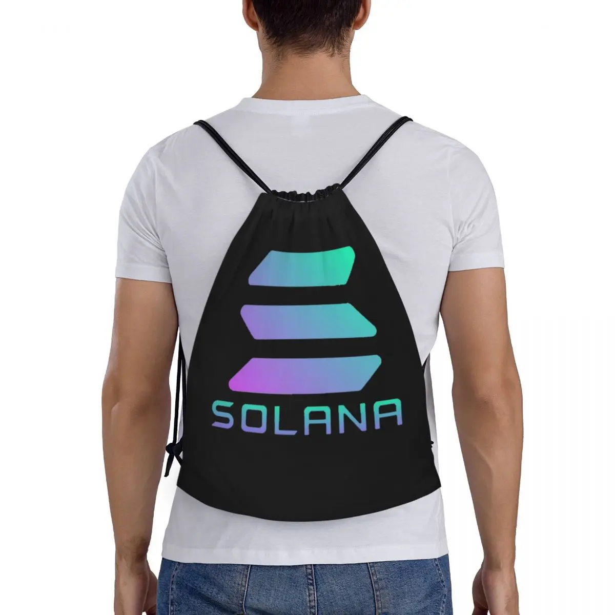 

Solana Cryptocurrency - Solana SOL Рюкзаки Многофункциональные портативные сумки на шнурке Спортивная сумка Сумки для книг для мужчин и женщин Студентов