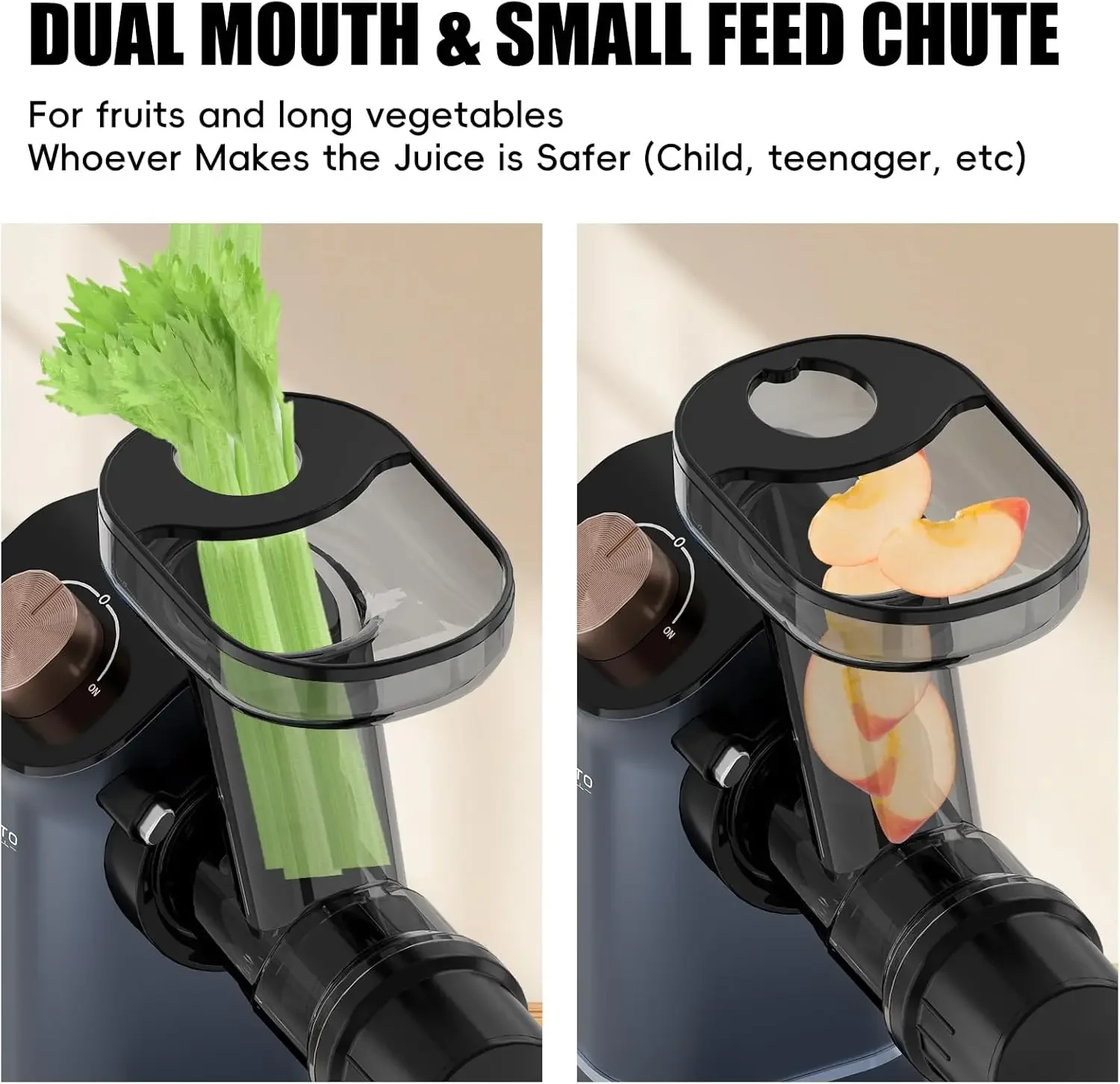 High Juice Yield Cold Press Juicer Machines, Electric Juicer Maker For Vegetable & Fruit, Reverse Function & Quiet Motor, Easy C