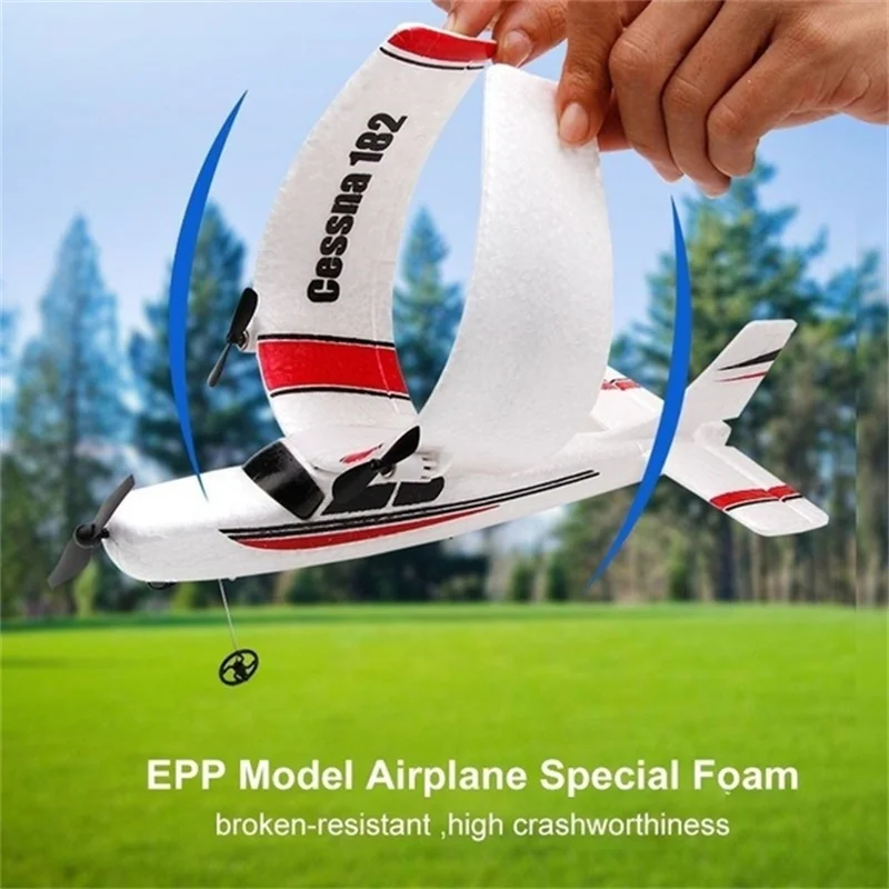 2.4GHz 2 Channel Remote Control Airplane Fixed Wing EPP Plane Outdoor Drone Electric RC Aircraft Adults Kids Toys Children Gifts