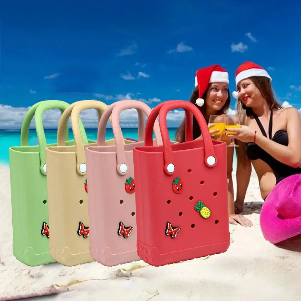 Waterproof Cartoon Pattern Handbags Mini Handmade EVA Handbags With Hole Durable Portable DIY Hole Paste Bag Women