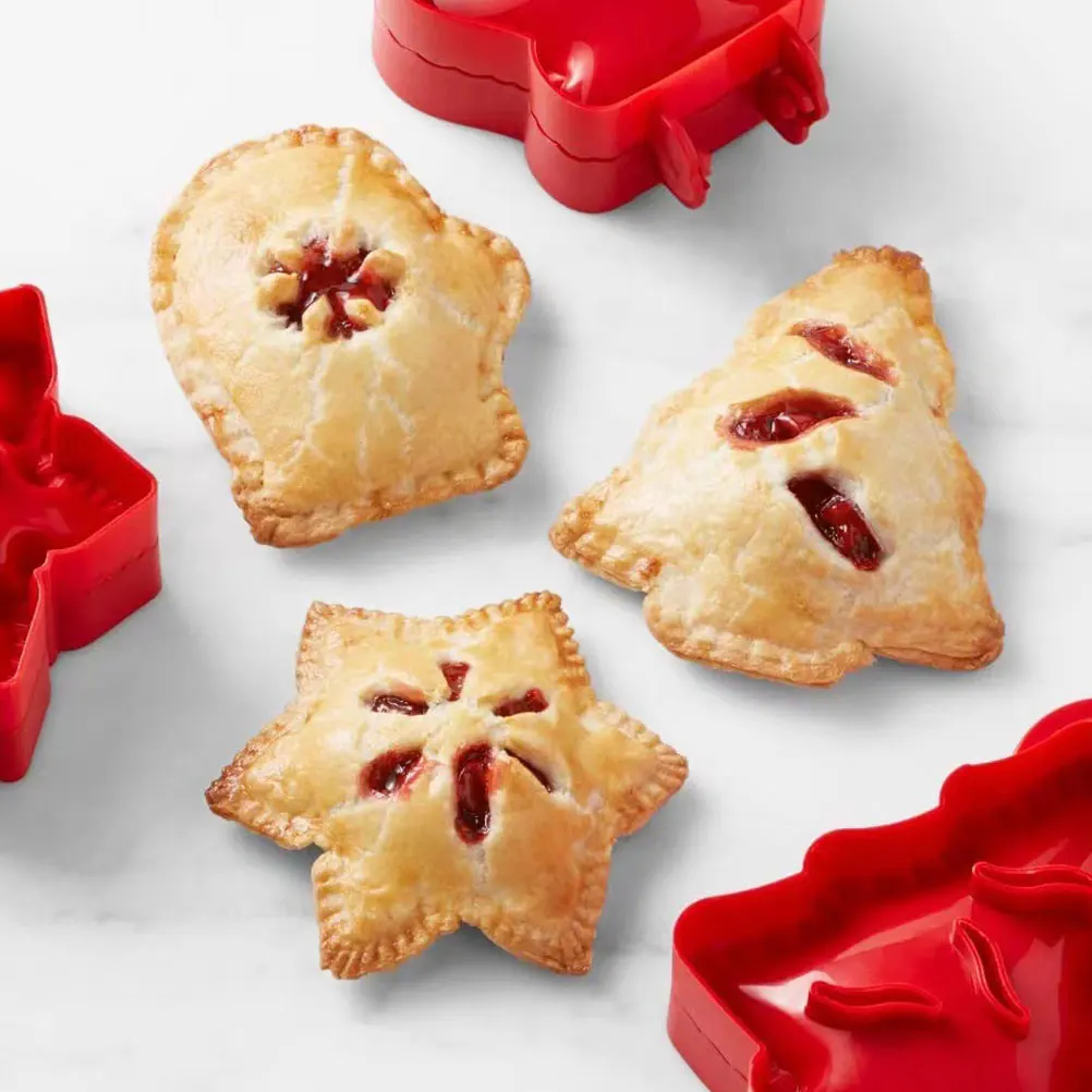 

3pcs Mini Pie Mold Baking Molds Plastic Fruitcake Maker Household Christmas Home Bake Nonstick Flexible Safe Oven Refrigerator