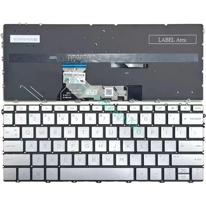 US for HP Envy x360 2in1 13-BF 16-AC TPN-161 TPN-174 Laptop Keyboard Backlit Silver